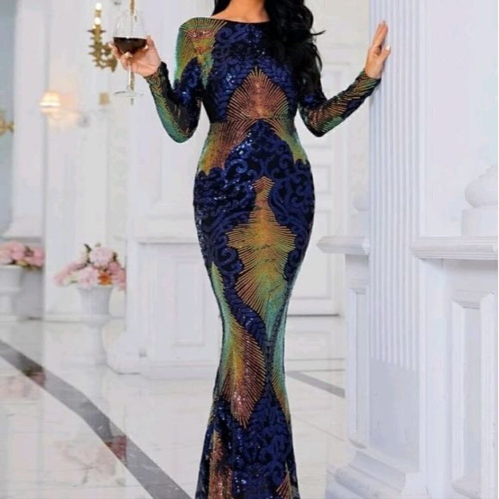 COLORBLOCK  SEQUINED PREMIUM BRAND SPECIAL EVENT MAXI - Picture 6 of 15